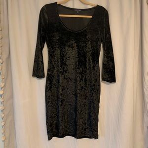 Crushed velvet black dress